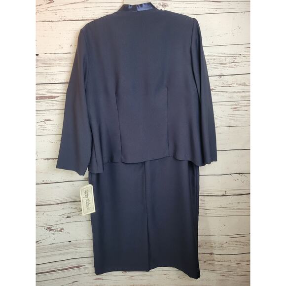NWT VTG Nancy Michaels Royal Blue 2-Piece Formal Dress & Jacket Women's Size 18P - Picture 9 of 16